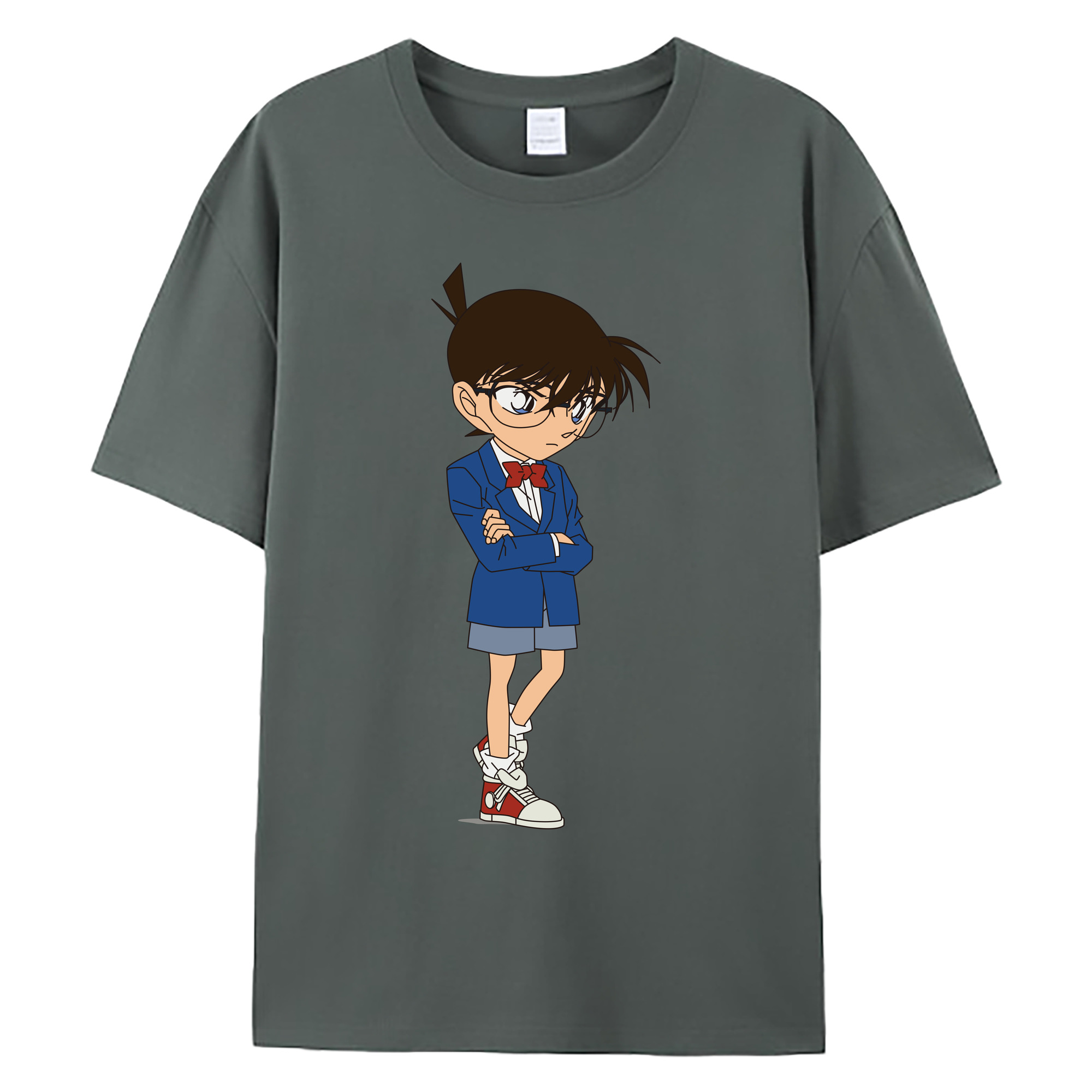 （画像用） 名探偵コナン 江戸川 コナン Detective Conan Conan Edogawa 綿100％ メンズ半袖Tシャツ｜肌触りやわらか＆通気性